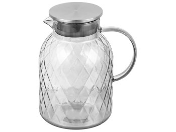 Графін скляний із кришкою та фільтром, 1,8л