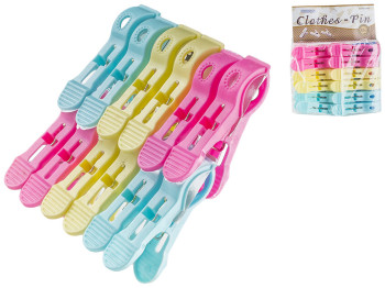 Прищепка бытовая пластиковая 8см (цена за упаковку 12шт)