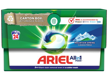 Капсули для прання Ariel Pods Все-в-1 Гірське джерело, 24шт