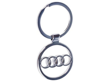 Брелок металлический дешевый 1шт AUDI в круге (CN)