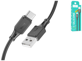 Кабель USB Hoco X101 Assistant Silicone Type-C 3A 30шт, Цвет Черный