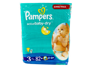 Подгузники Pampers "Active Baby Midi" (4-9 кг) 82шт