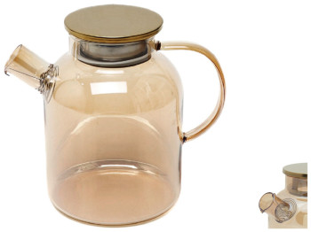 Графин стеклянный с крышкой и металлическим фильтром, 1,8л