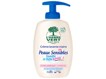 Крем-мило для рук L’Arbre Vert Sensitive Skin, з дозатором, 300 мл