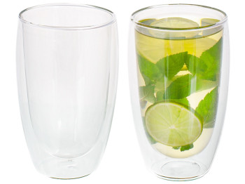 Набір термосклянок із подвійними стінками, 450мл (ціна за набір 2шт)