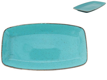 Тарілка прямокутна Porland Turquoise, 31х18см