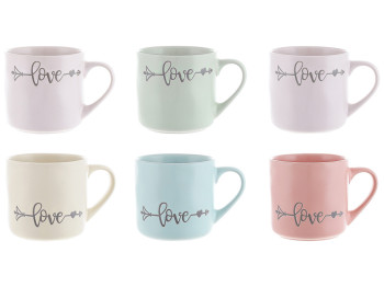 Чашка Любовь, 400мл, 6 цветов микс