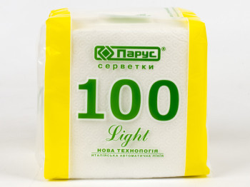 Салфетки "Парус" Light белые однослойные 23x24см 100шт