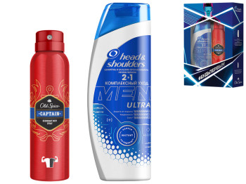 Набор подарочный для мужчин (шампунь Head&Shoulders 360мл+дезодорант-спрей Old Spice Captain 150мл)