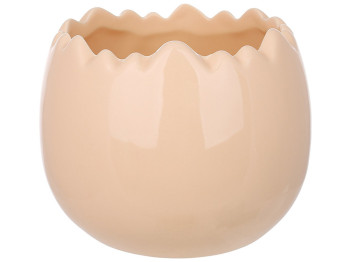 Кашпо фарфоровое в форме яйца, 11х9см, цвет - персиковый