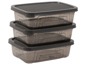 Набор пищевых контейнеров Herevin Style Grey, 0,35л (цена за набор 3шт)