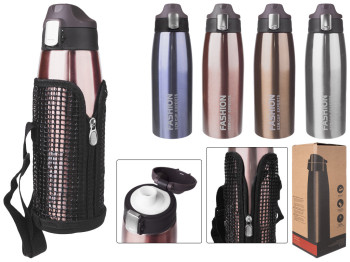 Термос-поилка Fashion с перфорированным чехлом 8,3х8,3х27,5см 750мл MT-3447