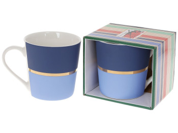 Чашка Золота Лінія, 390мл, колір - синій