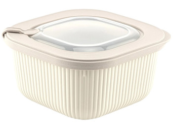 Контейнер Idea Home Line Box, квадратный, пластик, TPE, 1,8л, 9,5×18×18см, цвет бежевый