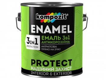 Емаль антикорозійна 3в1 PROTECT, Біла (RAL 9016) 10кг