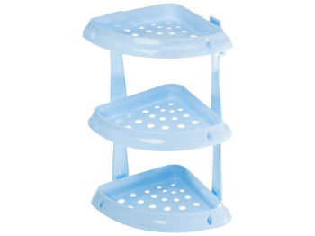 Полиця R plastic, кутова, 3 яруси, голуба, 14303