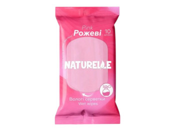 Вологі серветки Naturelle pink, 10 штук, нейтральний pH, компактна упаковка