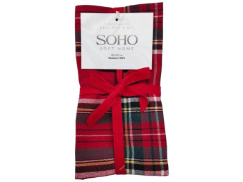 Набор полотенец Soho Sell Red, хлопок, 40×40см, цвет красный в клетку, 4шт