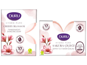 Мило Duru Hydro Pure, прозоре, з ароматом цвітіння вишні, 135г (ціна за 2 шт)