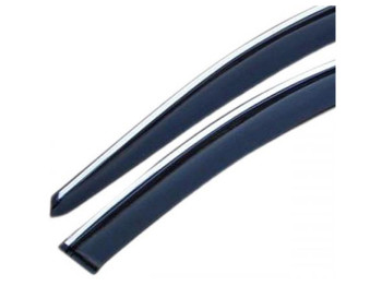 Дефлекторы окон Mercedes S-klasse W-221 2005-2013 Short База с Хром Молдингом (MB53-M)