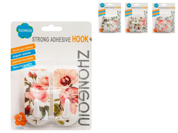 Крючки самоклеющиеся Розы 4,2х8,5х0,5см (цена за упаковку 2шт)