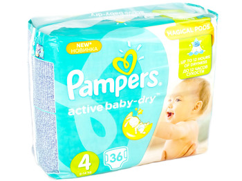 Подгузники Pampers "Active Baby-Dry Maxi" (8-14 кг) 36шт