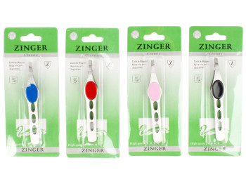 Пінцет косметичний з кнопкою Zinger