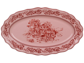 Блюдо Heritage Toile Collection фарфоровое овальное винтажное розовое 36×21×3.5 см