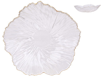 Салатник скляний із золотим обідком Flower, 1,1л