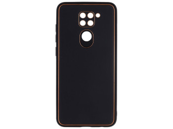 Чехол Leather Gold with Frame without Logo для Xiaomi Redmi Note 9 Цвет 2, Black