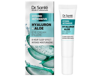 Крем для кожи вокруг глаз Dr. Sante Hydro Intensive, с гиалуроновой кислотой, алоэ и кофеином, 15мл