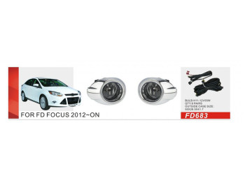 Протитуманні фари DLAA для Ford Focus 2012-2013, H11, 12V55W, з проводкою (FD-683)