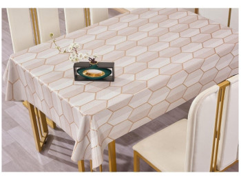 Клеенка Oda, кожаная фактура, на тканевой основе, ПВХ, 1,37×20м, цвет бежевый (цена за рулон)