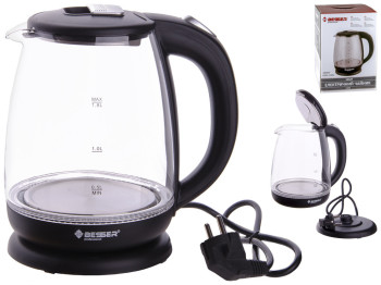 Чайник электрический стеклянный Besser Professional фильтр, индикатор, дисковый нагреват. 1,8л 1800W