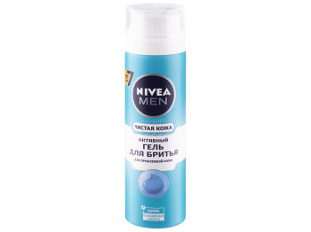 Гель для гоління Nivea men "Чиста шкіра" активний для проблемної шкіри, цинк і саліц. кислота 200мл