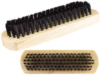Щетка для обуви с натуральной ворсой деревянная 14см
