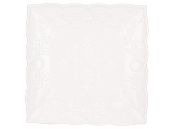 Блюдо для подачі квадратне Ажур, 26,3х26,3х3см, колір - білий