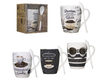 Чашка с ложкой Вкус кофе 360мл