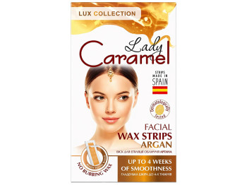 Полоски для депиляции Lady Caramel Аргана, для лица, с маслом арганы, 12шт