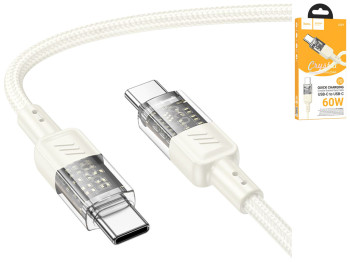 Кабель USB Hoco U129 60W Type-C to Type-C 1,2м Цвет Бежевый