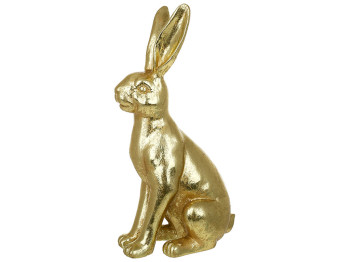 Декоративная фигурка Кролик, 11,3x7,8x23см, цвет - золото антик