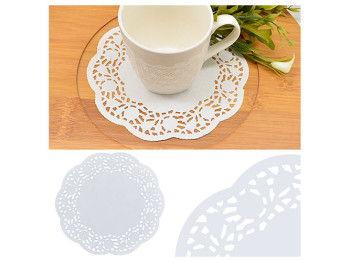 Серветки паперові ажурні Stenson круглі 6 15см (ціна за упаковку 12шт)