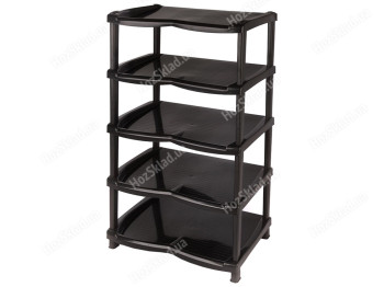 Полка для обуви R plastic Нормал, черная, 5 ярусов, 47x33x79см, 17502