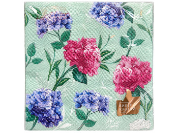 Серветки паперові двошарові La Fleur Гортензія, 33×33 см, 16 шт