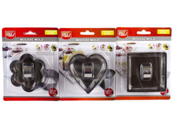 Форма для мусса нерж. сталь на листе ассорти