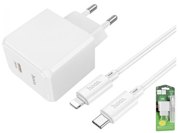 Сетевое Зарядное Устройство Hoco CS13A Ocean PD20W Type C to Lightning Цвет Белый