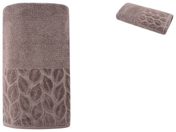 Полотенце банное Soho, 70x140см, хлопок 100%, Leaves Cappuccino 8690069271590