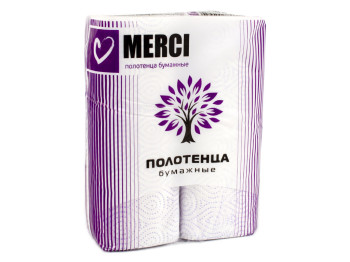 Полотенца бумажные двухслойные Merci (цена за упаковку 2 рулона)
