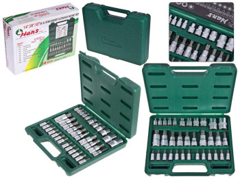 Набор торцевых головок HANS 1/2",3/8",1/4" внутр. и наруж. ТORX 34 предмета (9634T)