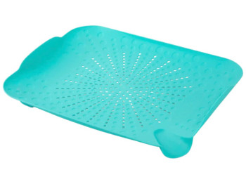 Друшляк для миття фруктів та овочів, пластик, 33,9×26,4×4см, колір бірюзовий